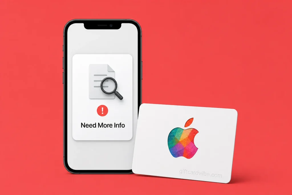 Apple Gift Card “Need More Info” Error: What to Do - GiftCardVibe featured image