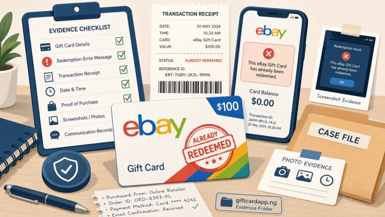 eBay Gift Card Already Redeemed: Evidence to Collect - GiftCardVibe featured image