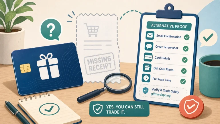 Gift Card Receipt Missing: Can You Still Trade It? - GiftCardVibe featured image