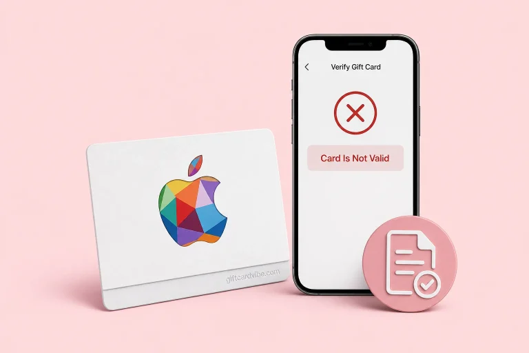 Apple gift card not valid error with code, receipt, and country checks