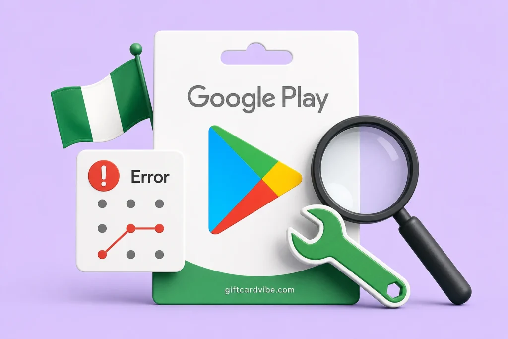 Google Play gift card error decision tree for a Nigerian user
