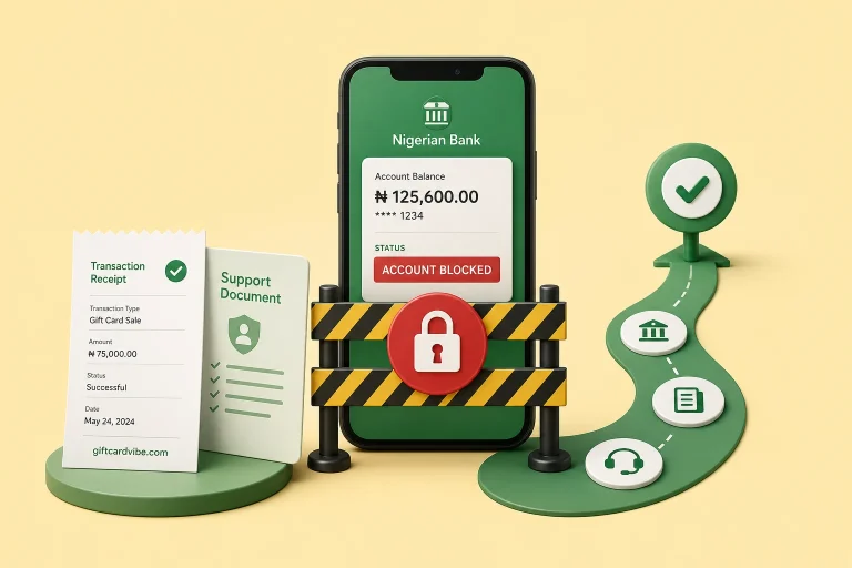Nigerian bank account restriction response checklist after a gift card payment