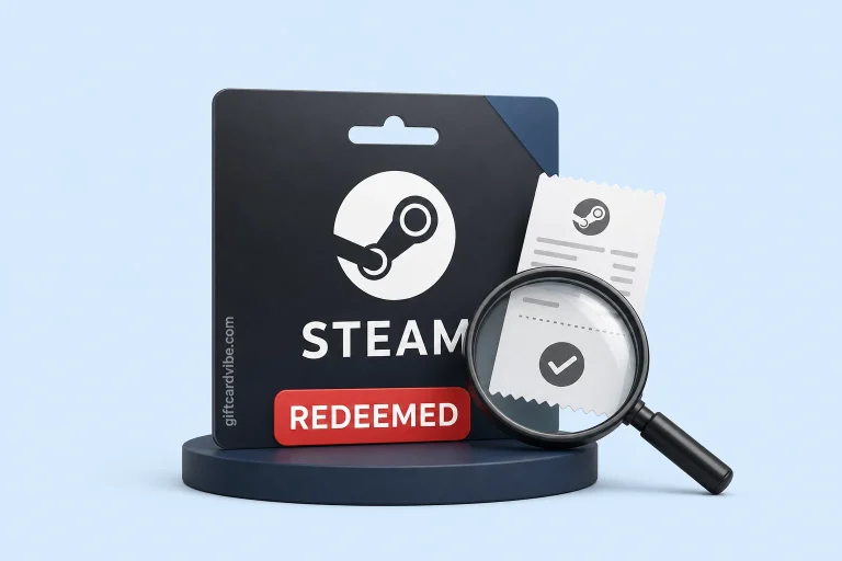 Steam Wallet code marked already redeemed with an evidence checklist