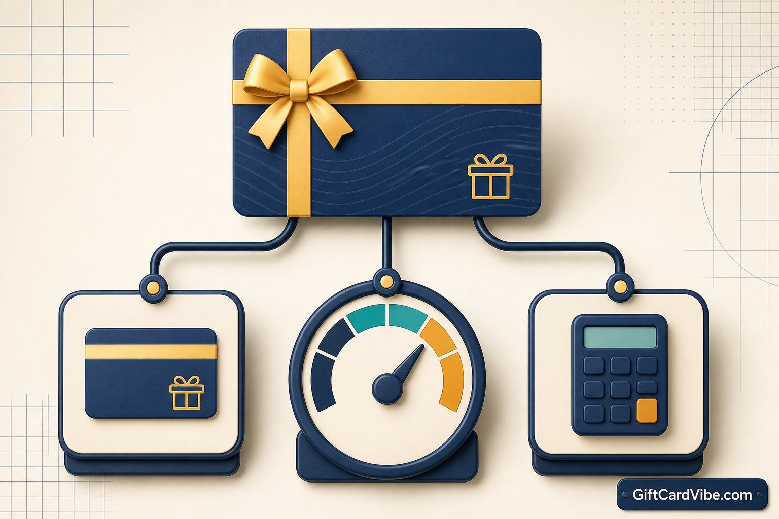 Three labeled values comparing gift card face value, balance and resale estimate